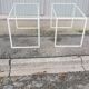 Paire de tables basses vintage métal et verre