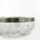 Decorative mid-century modern fruit bowl, crystal, silver-plated brass, Poland, 1970s