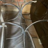 Dining table smoked glass feet metal