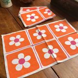 Lot de six set de table , années 70