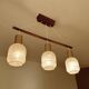 Vintage Scandinavian Pendant Light Teak Glass