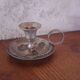 Mini silver metal candle holder