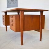 FM60 Executive Desk in Teak by Kai Kristiansen for Feldballes Møbelfabrik, 1960s