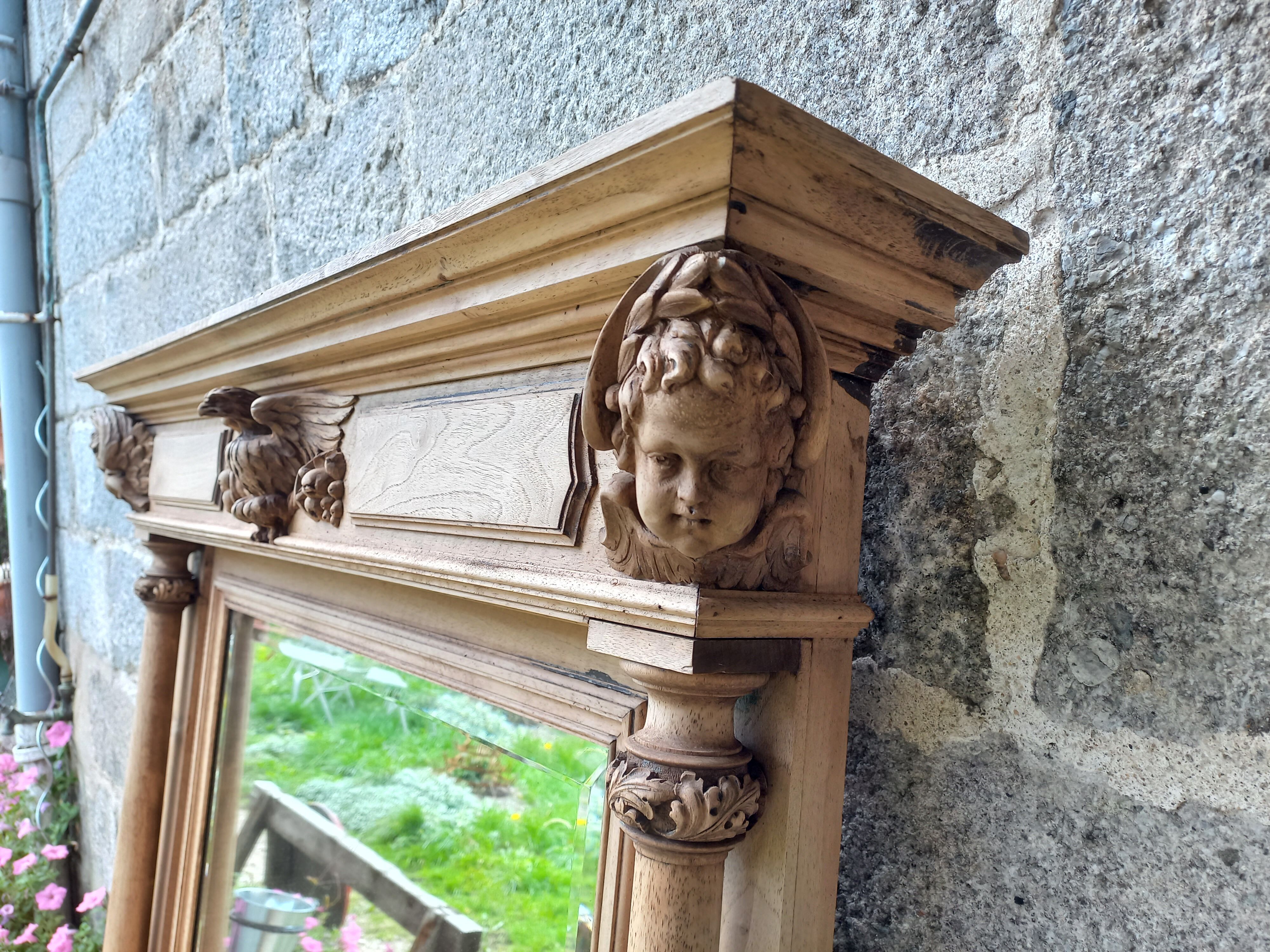 Carved wooden mirror, 168x112 cm