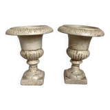 Pair of Medici cast iron planter vases