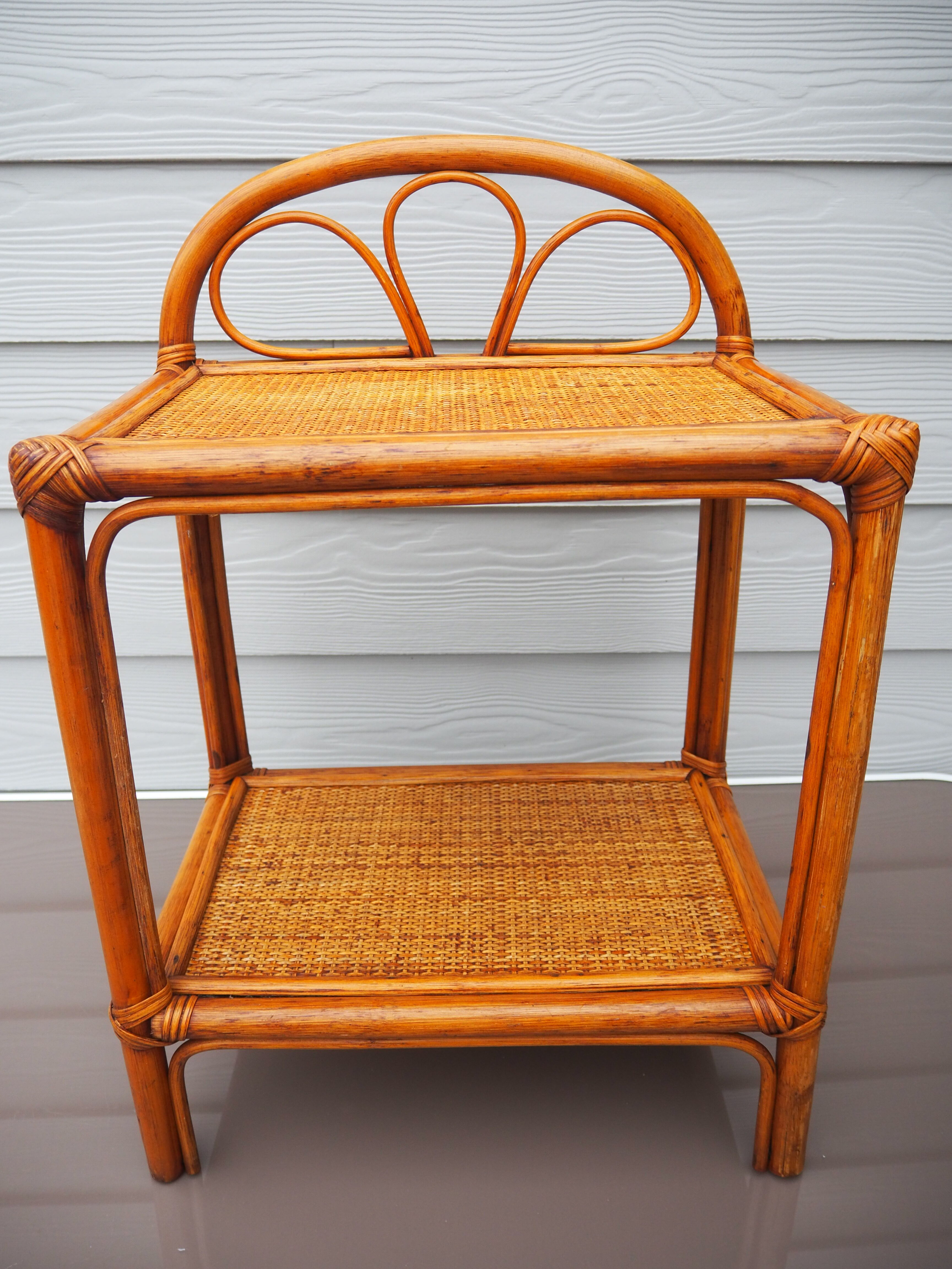 Night table, side table or end of rattan sofa