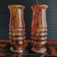 Vases Art déco en verre irisé de Bohême
