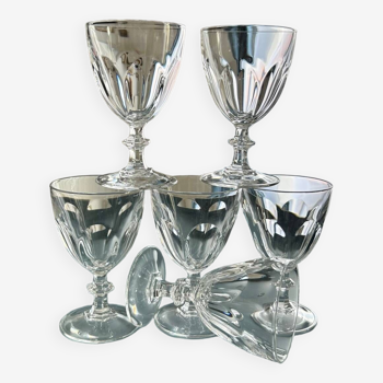 6 Rambouillet crystal wine glasses