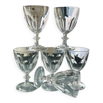 6 Rambouillet crystal wine glasses