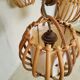 Vintage rattan chandelier 60s 4 branches