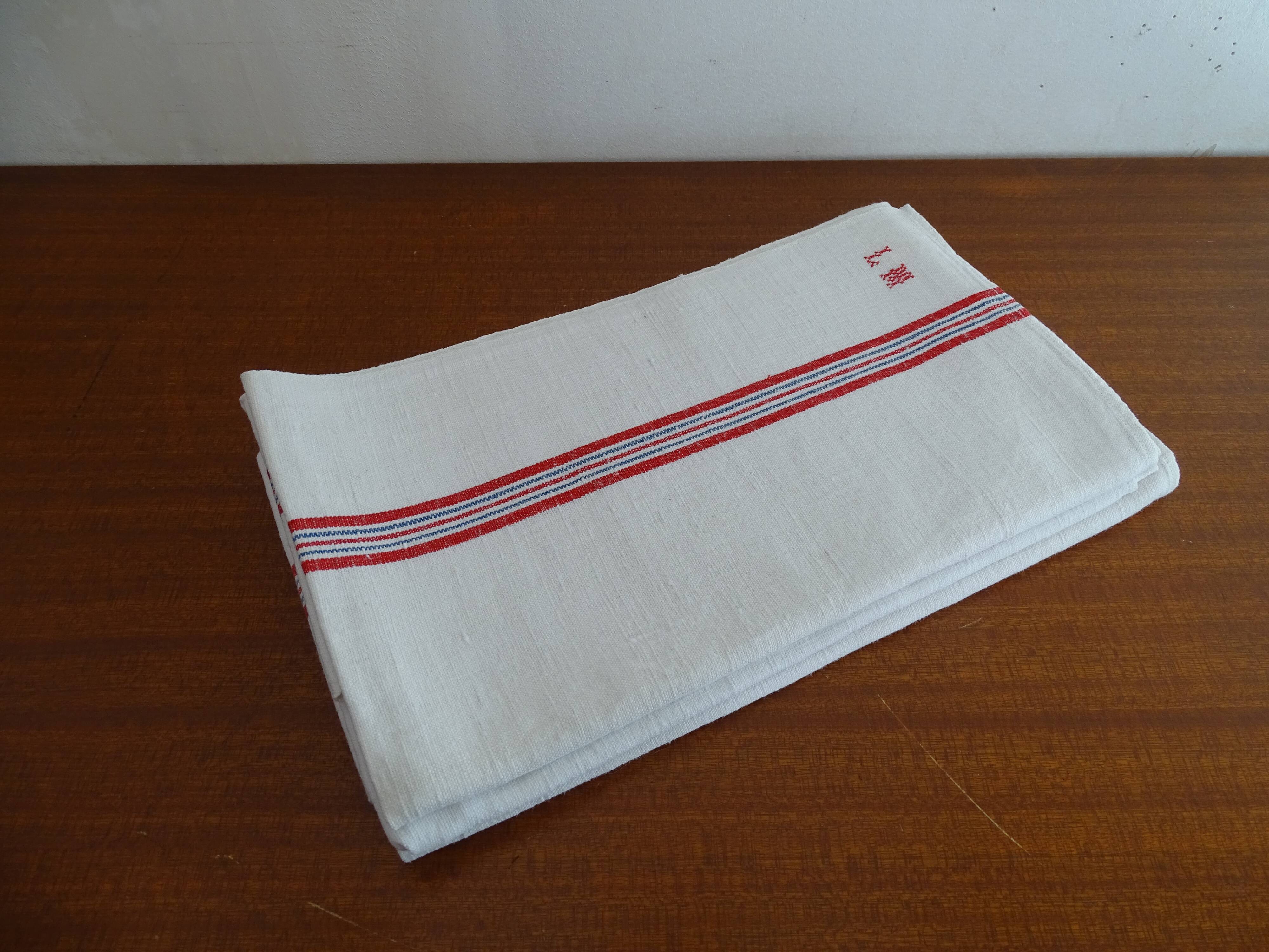 Lot 3 large old monogrammed LM towels