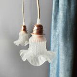 Glass tulip pendant light