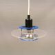 Petite suspension danoise Space-Age en verre plexi translucide, estimée années 1980.