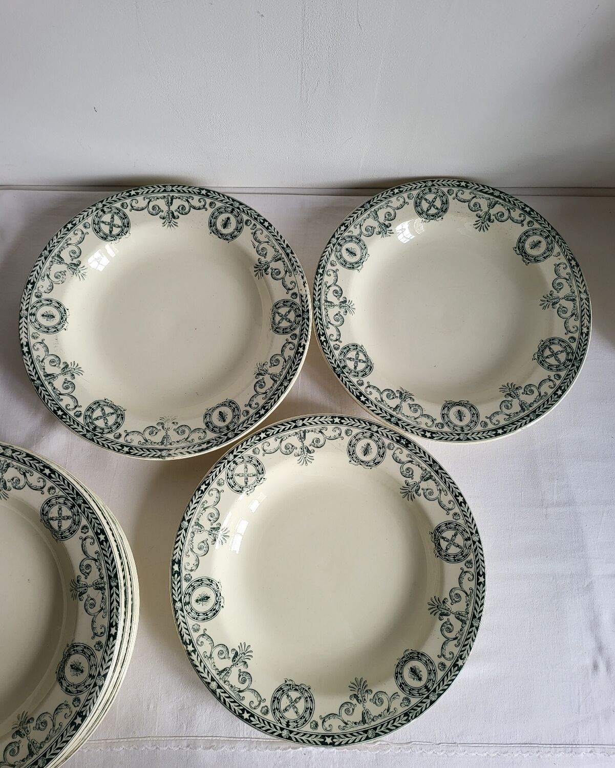 11 Deep Plates Ironstone Salins Cambacérès Decor