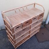 Rattan chest of drawers
