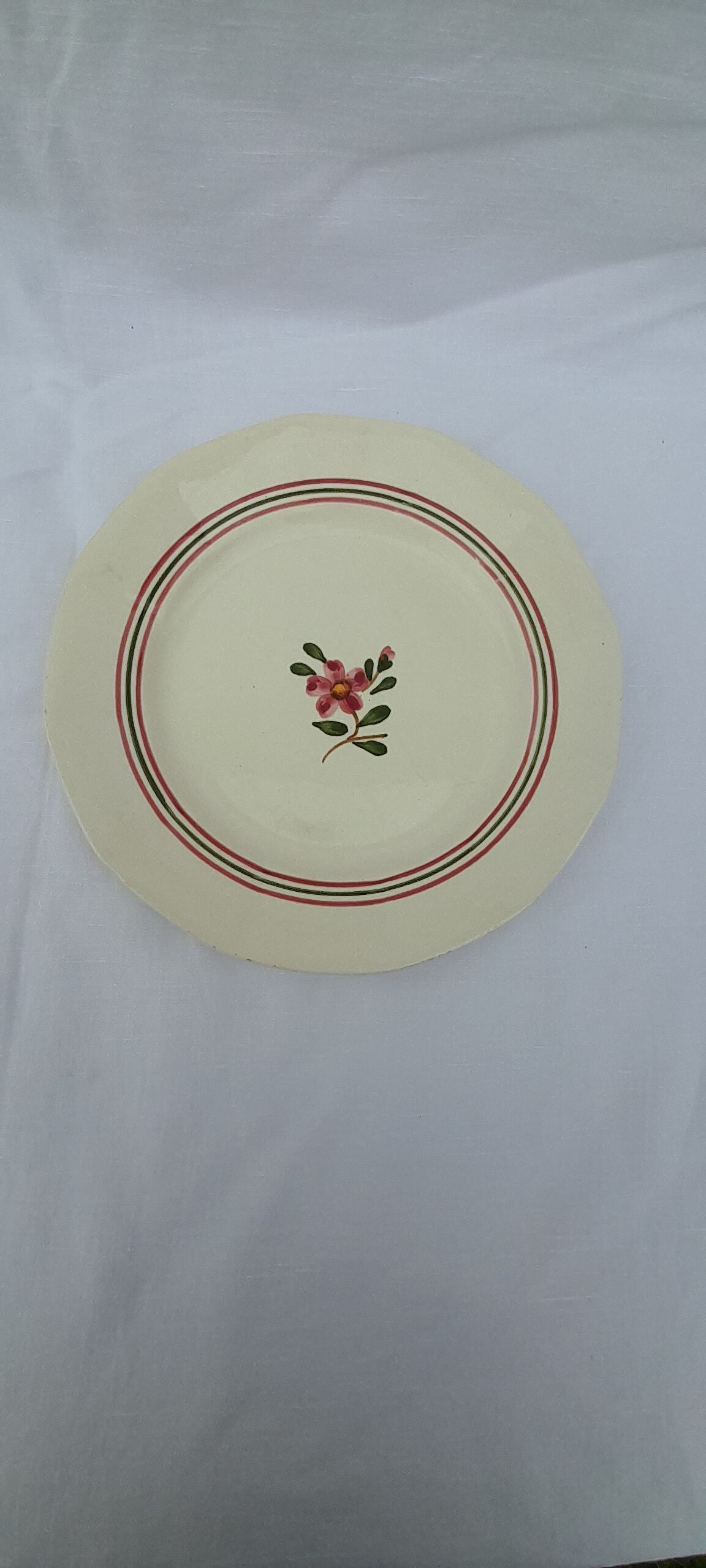 Flat plate in earthenware Sarreguemines model Armelle diam 23 cm
