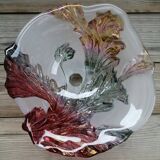 Coupe à fruits en verre avec relief coloré insp. Walther Glas