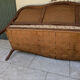 Moulded wooden bench with floral upholstery – Old-fashioned charm