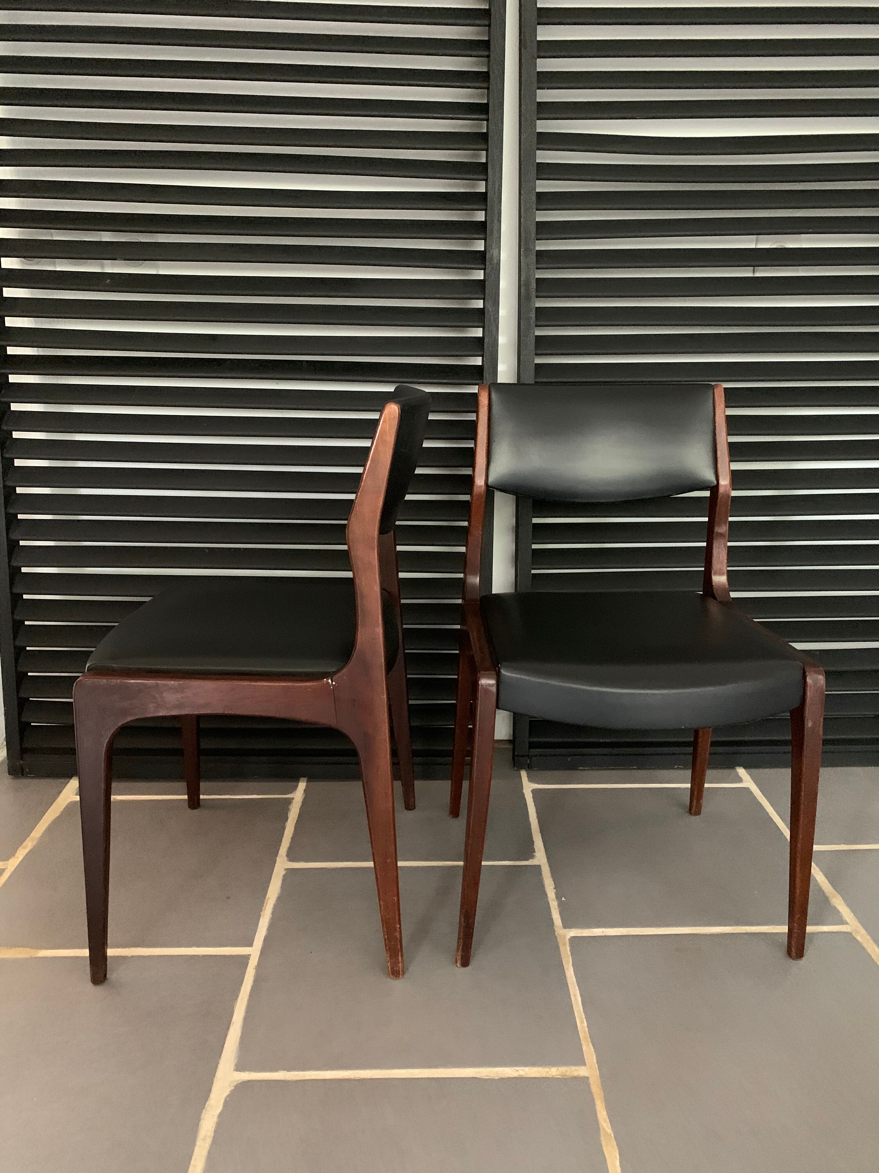 6 vintage mismatched Scandinavian teak chairs
