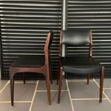 6 vintage mismatched Scandinavian teak chairs
