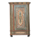 Rustic Weathered Farmhouse Folk Art Painted Bridal Cabinet from 1798