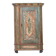 Rustic Weathered Farmhouse Folk Art Painted Bridal Cabinet from 1798