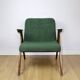 Fauteuil Bunny, bouclé vert des années 1970 par J. Chierowski