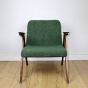 Bunny armchair, 1970s green boucle by J. Chierowski