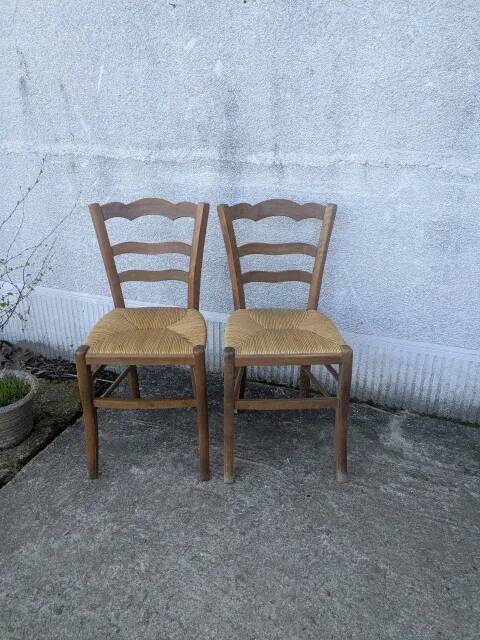 Pair of rush-seated chairs