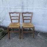 Pair of rush-seated chairs