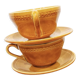2 cups and saucers vintage '70 honey color