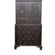 Antique tall wardrobe in dark carved wood / bohemian wardrobe