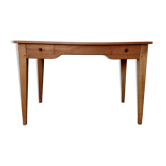 Antique double-drawer desk, with tapered legs - 19th century