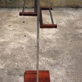 chrome and wood towel rack