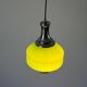 Green glass ceiling light with chrome frame, 1960s, Germany