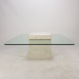 Italian Travertine Coffee Table, 1980s