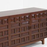 Buffet crédence brutaliste espagnol vintage des années 1970