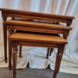 3 cherry trundle tables from 1980