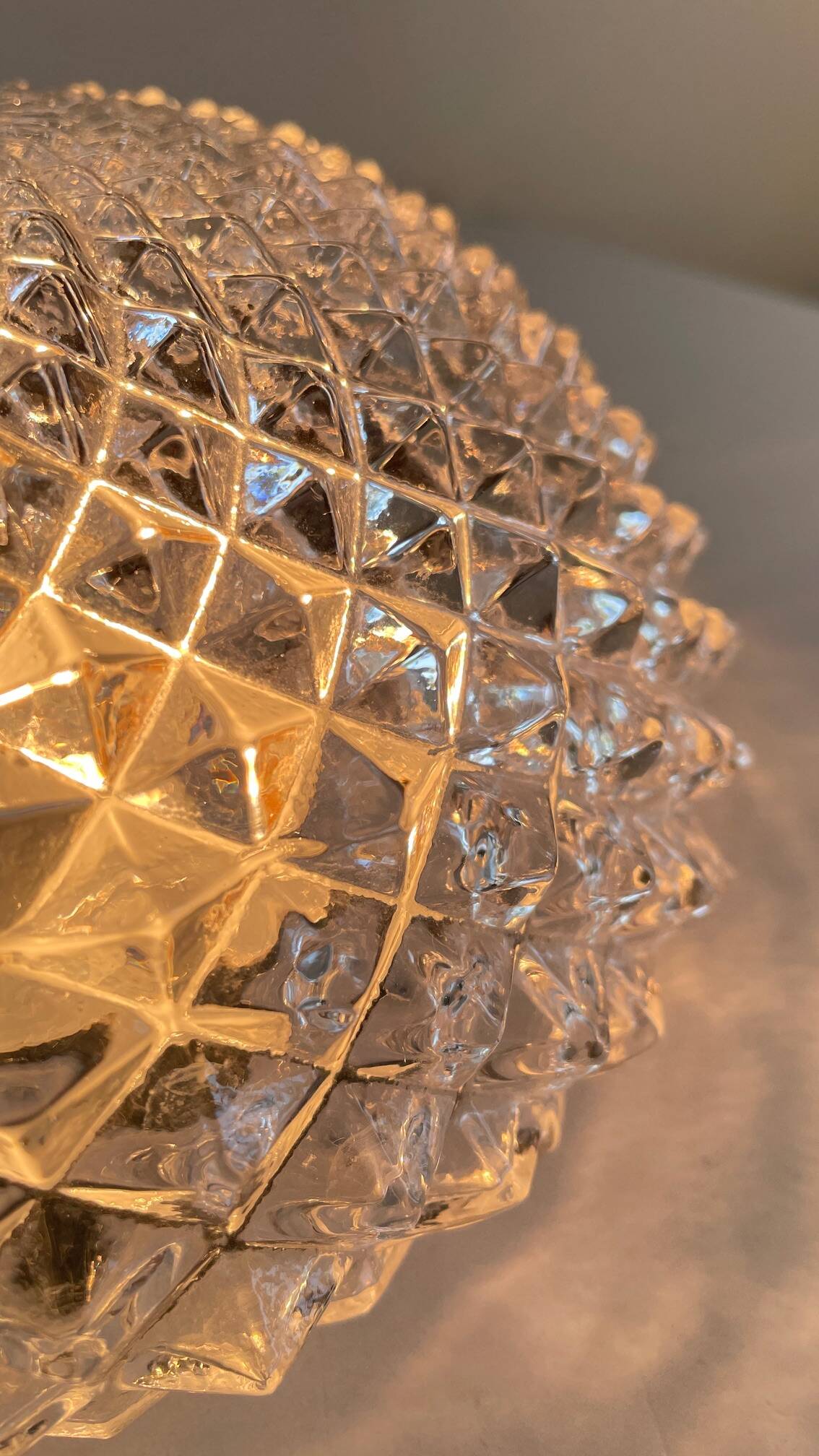 APPLIQUE Semi-Crystal Ceiling Light 1950s