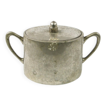 Sugar bowl, Art Nouveau, nickel-plated brass, design by I. Taschner, Germany, early 20th century