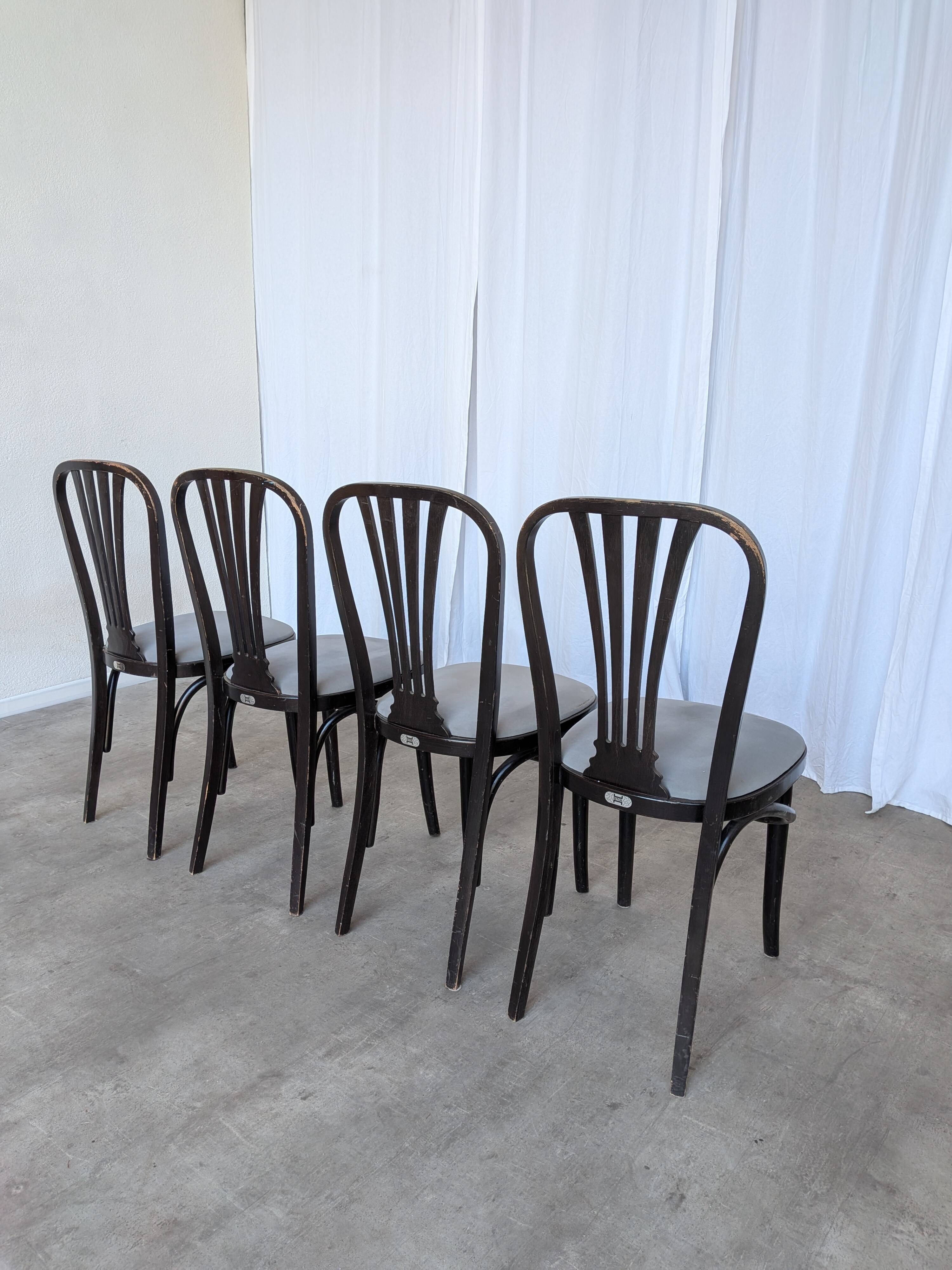 Chaises de salle à manger STOL Kamnik vintage : ensemble de 4 des années 1970, style moderne du milieu du siècle.