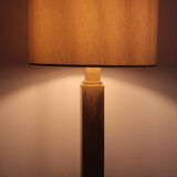 Hollywood regimental table lamp, Italy 70s, in brass paste restored with florentine gold brushed