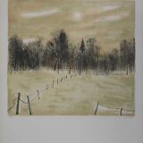 Bernard Gantner: Clearing under the snow, signed original lithograph.