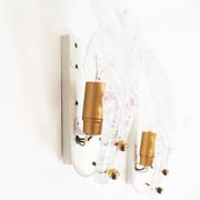 Pair of 80s Murano glass 'Foglio' wall lamps