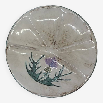 Dish with thistle decoration by Daniel Étienne Vallauris