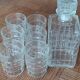 Glass decanter and 6 glasses