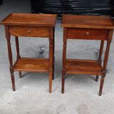 Pair of bedside tables in walnut 19th