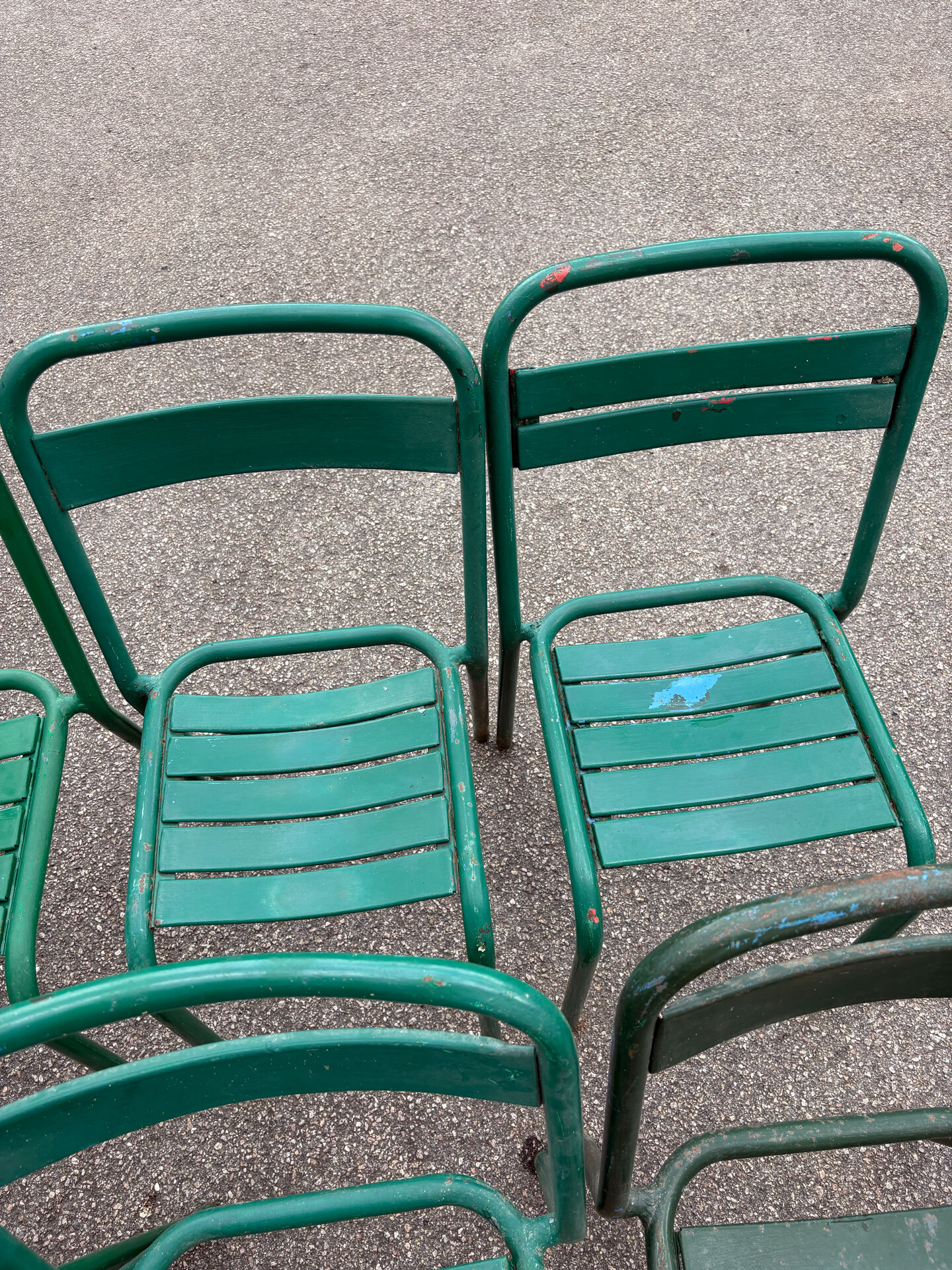 Set de 8 chaises bistrot de terrasse en métal