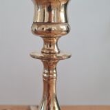 Pair of golden brass candle holders