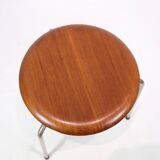 Set Of 2 Dot Stools Model 3170 Made In Teak By Arne Jacobsen For Fritz Hansen From 1950s